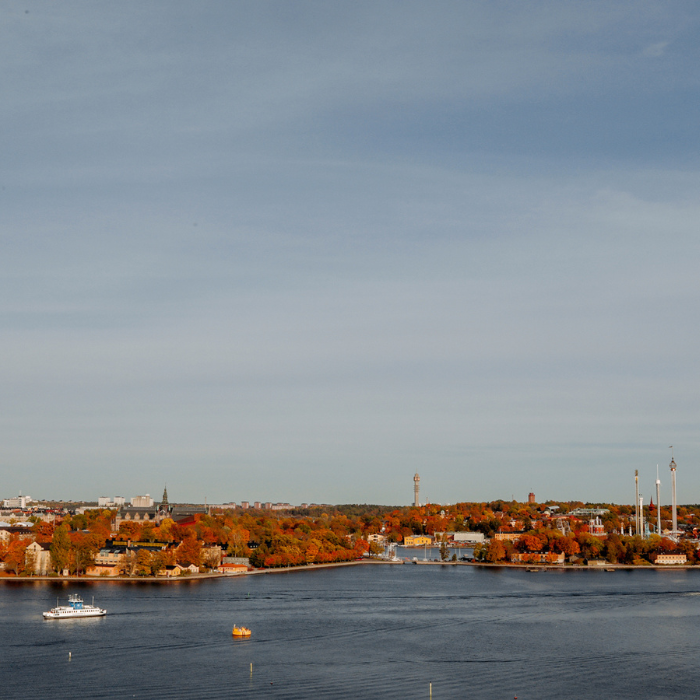 Utsikt över Stockholm och Saltsjöns inlopp från Gondolen